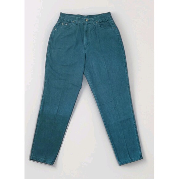 chic Denim - Vintage Chic Green Jeans Deadstock NWT High Rise Relaxed Tapered 16 Avg 30x29.5